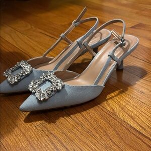 A new day denim Slingback Heels with Crystal Embellishment- Sz 8